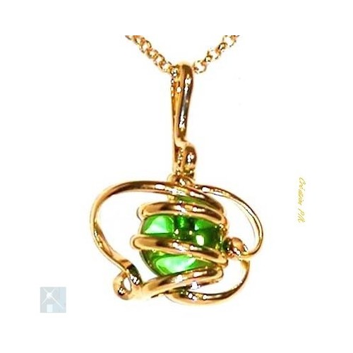 Magnifique petit pendentif doré, bijou artisanal français