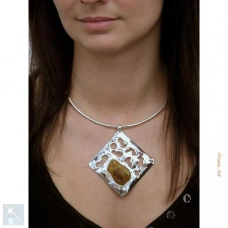 Collier losange argent