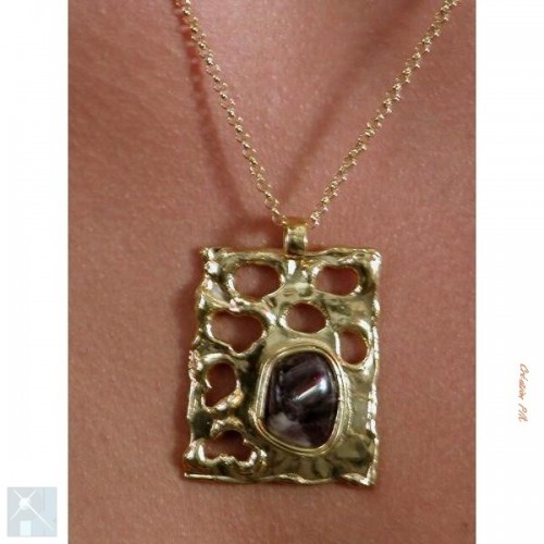 Pendentif artisanal avec améthyste, bijou original