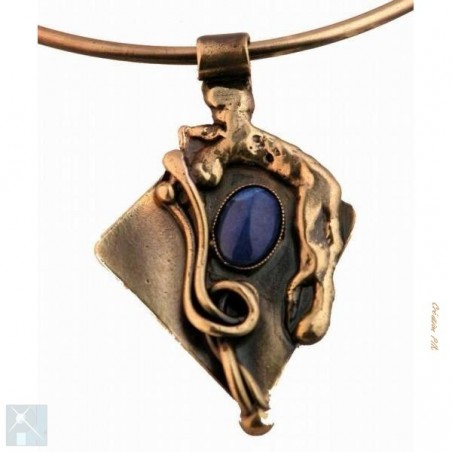 Collier bronze de créateur, bijou fantaisie baroque