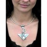 Collier argent vieilli avec la nacre.