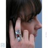 Bague argent, création artisanale avec la cornaline.