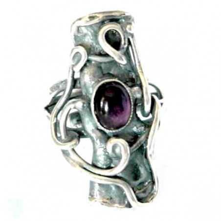 Bague argent, création artisanale baroque