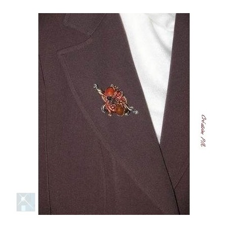 Broche en resine couleur marron