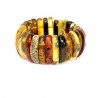 Bracelet en lamelles d'ambre multicolore 