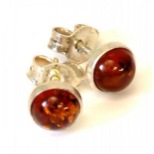 Boucles d'oreilles argent avec l'ambre