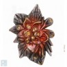 Broche en forme de feuille, couleur marron