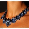 Collier fantaisie en résine bleue