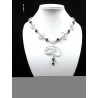 Collier argent avec des pierres noires, bijou fantaisie artisanal