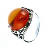 Bijou fait artisanalement, bague argent avec ambre