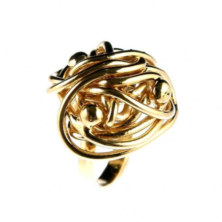 Bague artisanale plaqué or, bijou fait main