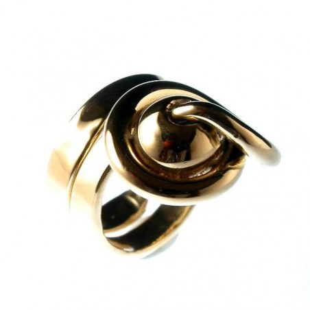 Bague réglable, bijou contemporain, plaqué or 