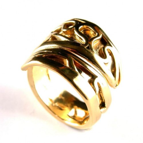 Bijou de créateur, bague fantaisie plaqué or