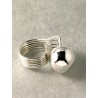Boule argent, bague de créateur