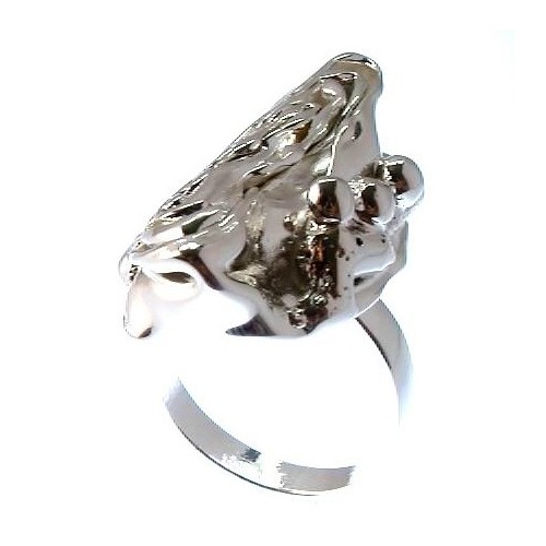 Bague fantaisie unique, plaquée argent, collection Monika