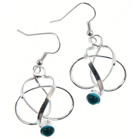 Boucles d'oreilles argent pierre bleue claire