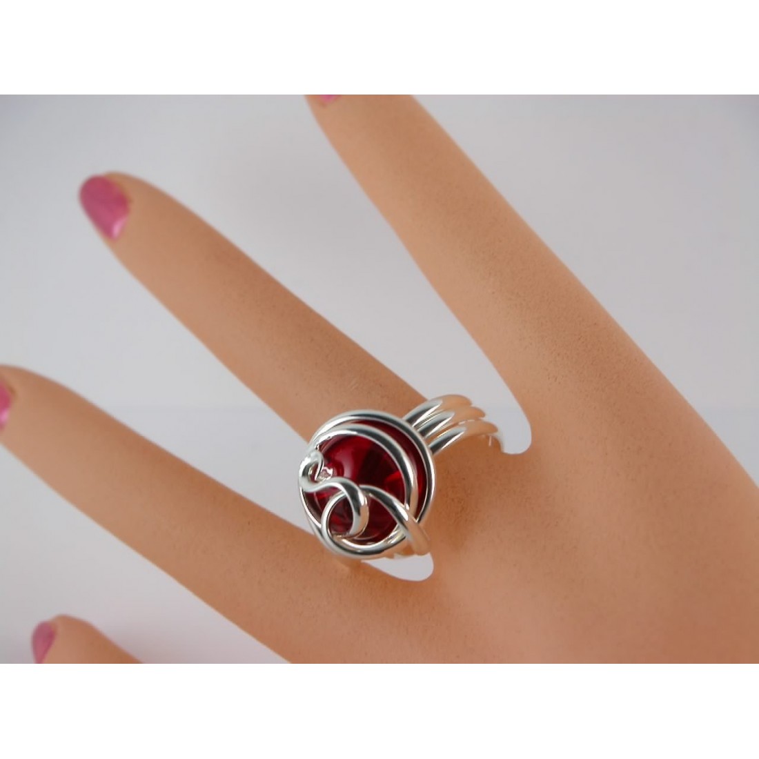 Tr s moderne  bague  argent  artisanale bijou fait main 