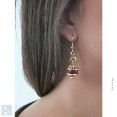 Boucles d'oreilles artisanales avec les  cornalines.