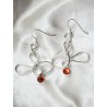 bijoux fantaisie-boucles d'oreilles argent et rouge