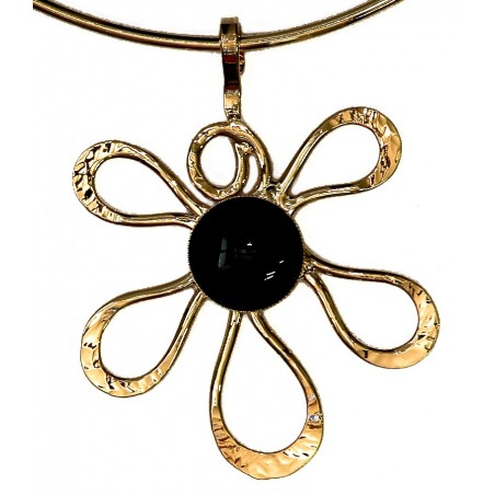 Collier fleur dorée