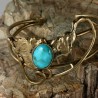 Bracelet artisanal unique fait main avec une turquoise 