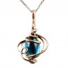 Bijou fantaisie-petit pendentif couleur cuivre, fait main