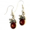 Ambre en boucles d'oreilles pendentes cognac