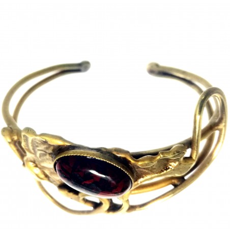 Bijou artisanal-bracelet bronze avec pierre véritable