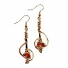 Boucles d'oreilles artisanales avec un cabochon orange