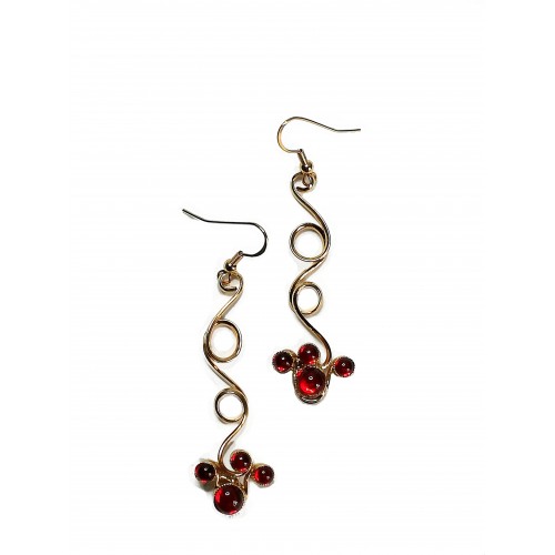 Boucles D’oreilles Halloween - Yeux De Dragon - Fait Main En Bois Et Acier - Vert
