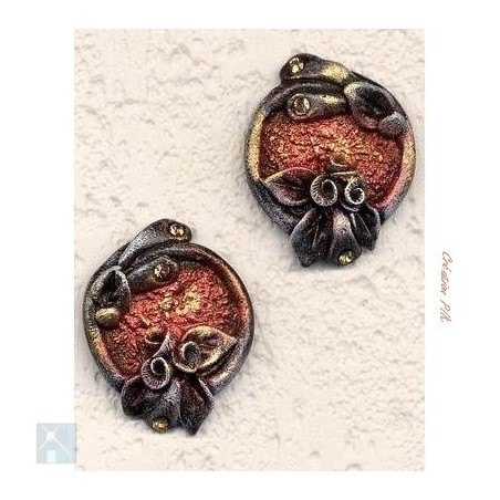 Boucles d'oreilles clips de couleur cuivre