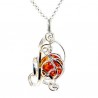 Pendentif-bijou argent et orange fait main