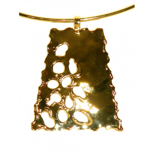 Collier artisanal doré en forme de trapèze-bijou artisanal