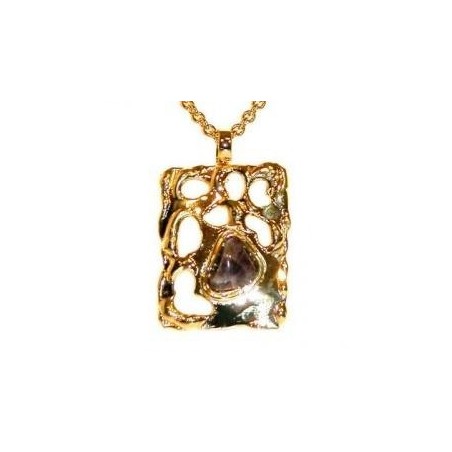 Pendentif artisanal avec améthyste, bijou délicat et raffiné