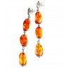 Boucles d'oreilles tois éléments en ambre