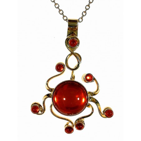 Petit pendentif or et orange