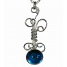 Pendentif fantaisie argent et bleu clair