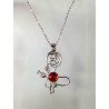 Petit pendentif artisanal argent et orange