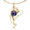 Collier bleu saphir et or plaqué-bijou de créateur