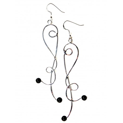 Longues boucles d'oreilles argent