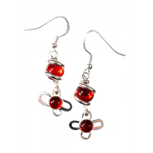 Boucles d'oreilles fleurs argent