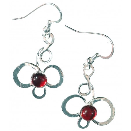 Petites fleurs en boucles d'oreilles argent