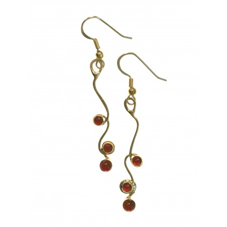 Bijoux artisanaux-boucles d'oreilles rouge rubis