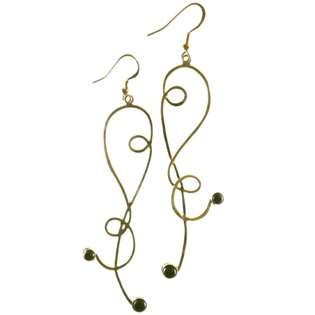 Boucles d'oreilles dorées, longues et fines