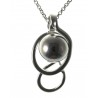 Pendentif-boule argent sur chaîne