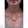 Collier artisanal rouge rubis, bijou fait main