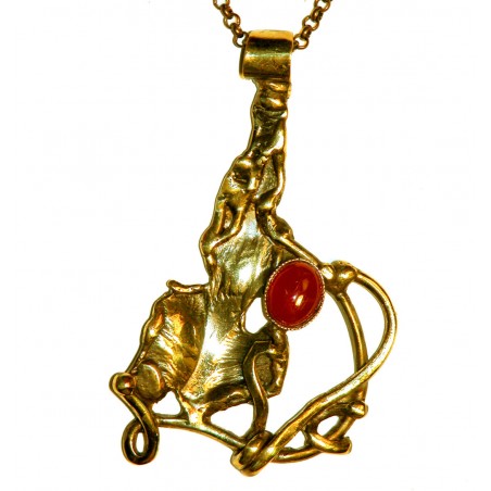 Pendentif fantaisie baroque avec une pierre véritable