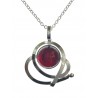 Pendentif artisanal argent avec pierre rouge