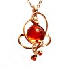 Très beau pendentif or et orange-bijou unique