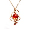 Très beau pendentif or et orange-bijou unique